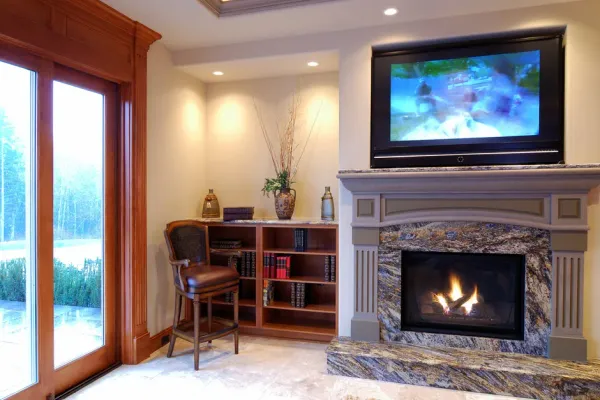 Over the fireplace TV mounting in Dunwoody, GA