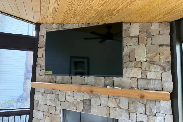 TV installation in Morrow split-level homes with stair-stepped walls